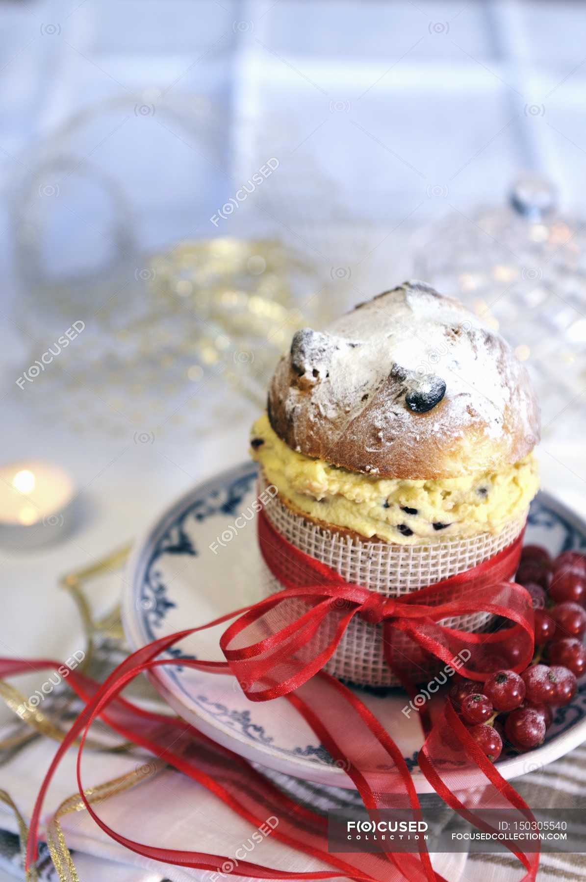 Mini panettone filled with mascarpone cream — nutrition, edible - Stock ...