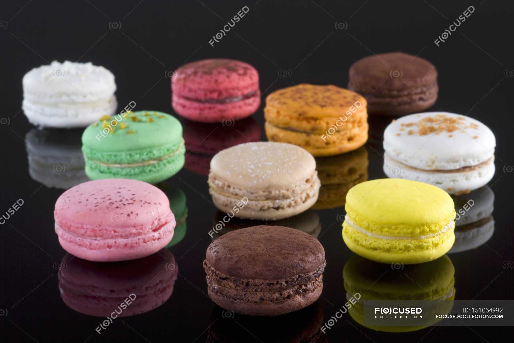 Ten Colourful Macaroons — Taste Selection Stock Photo 151064992