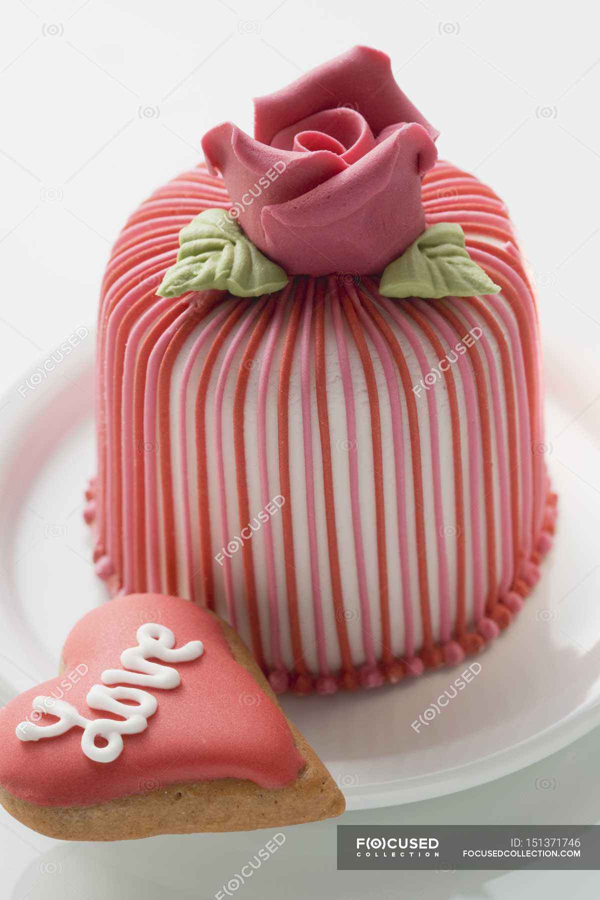 Marzipan covered cake — baked, meal Stock Photo 151371746