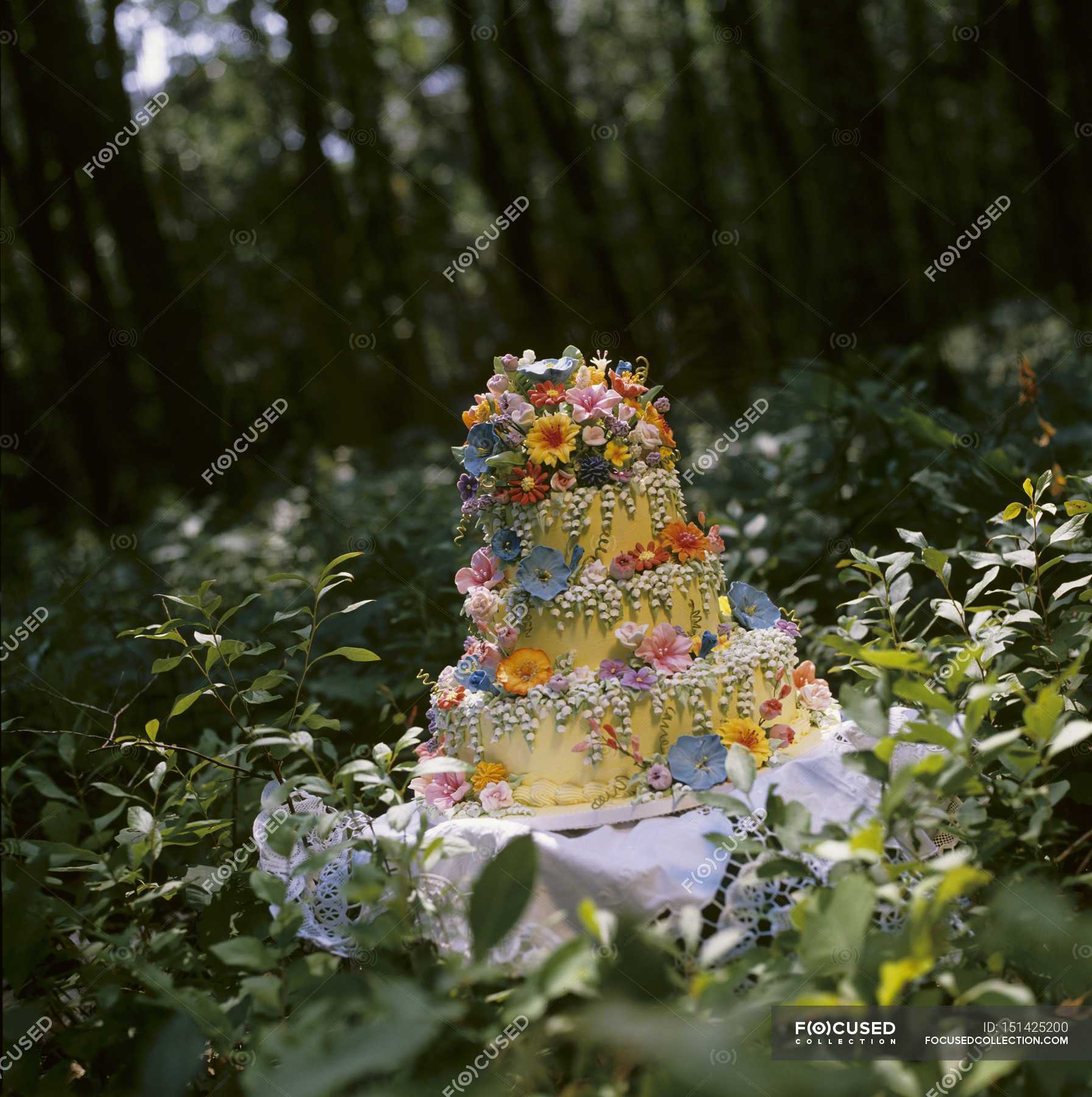 Green Forest Wedding Cake Table No.W303 - Creative Cakes