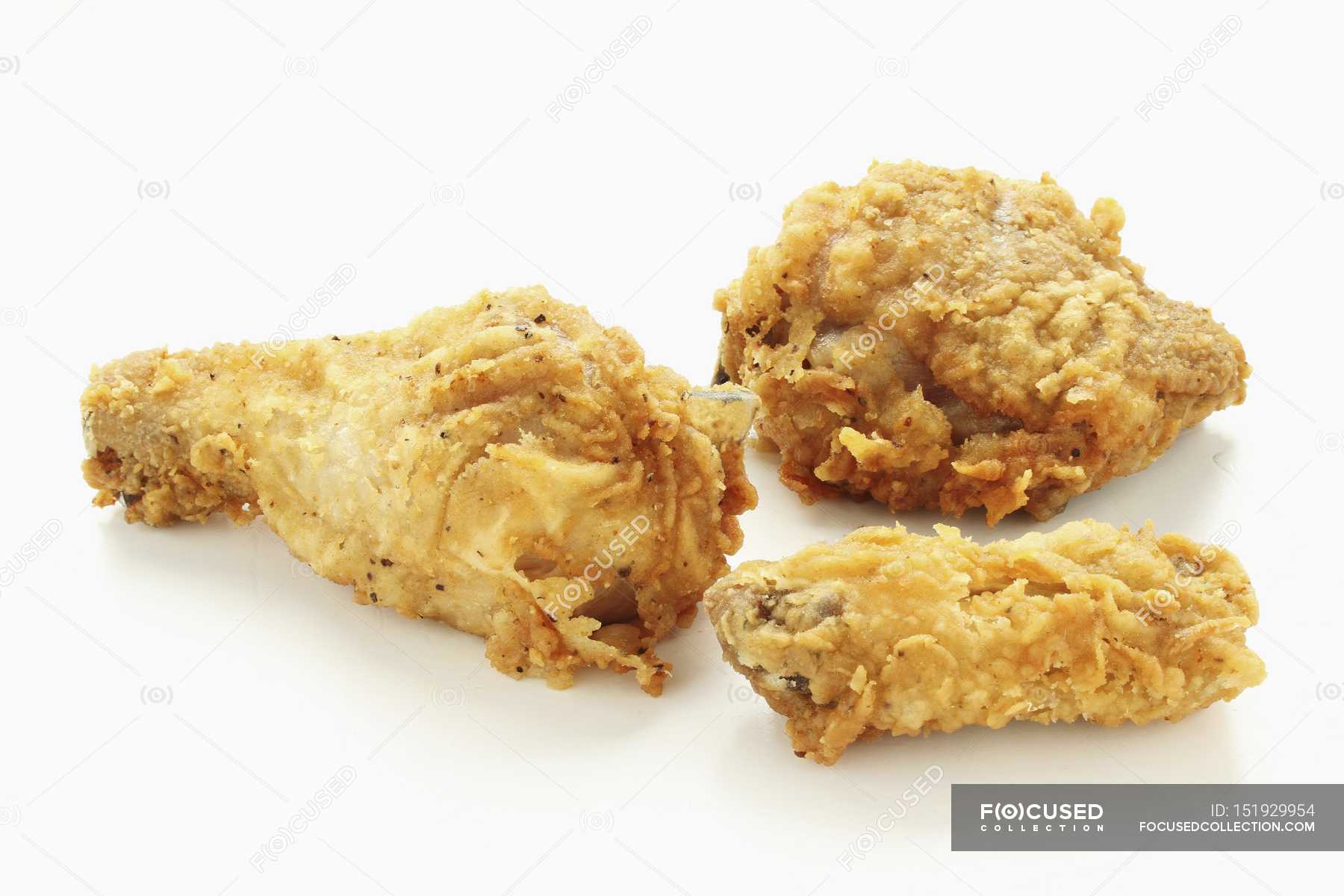 Deepfried chicken pieces — delicious, deep fried Stock Photo