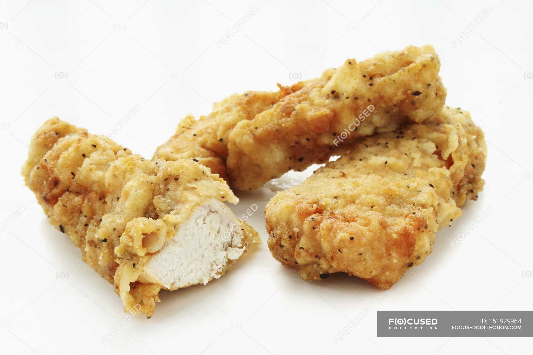 Deepfried chicken pieces — Front View, nutrition Stock Photo
