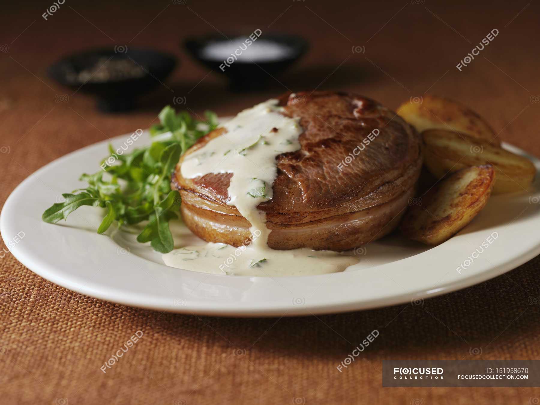 Lamb wrapped in bacon — quality, background Stock Photo 151958670