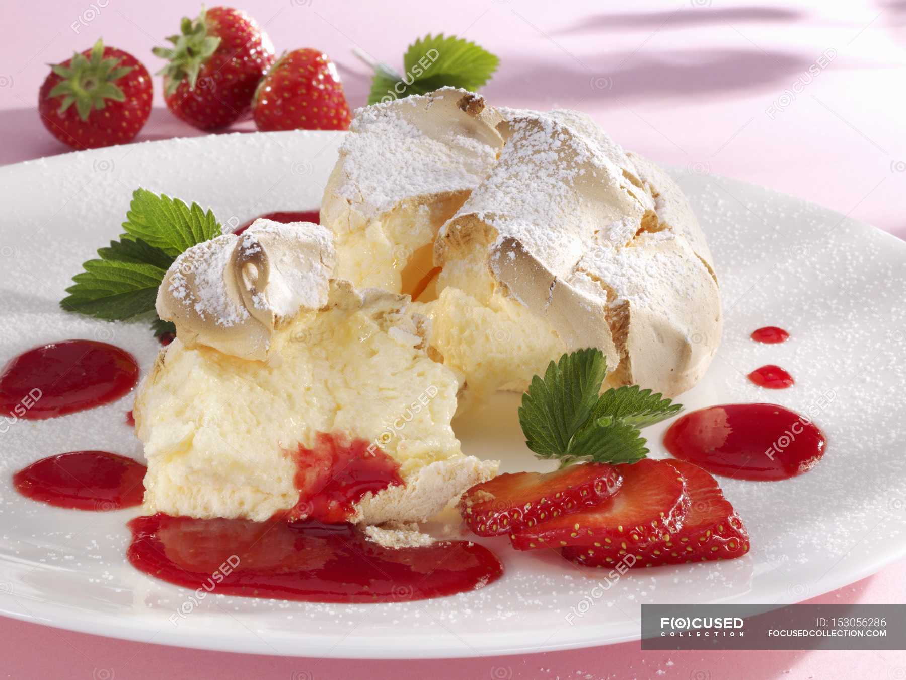 Austrian Meringue Dessert Element Present Stock Photo 153056286