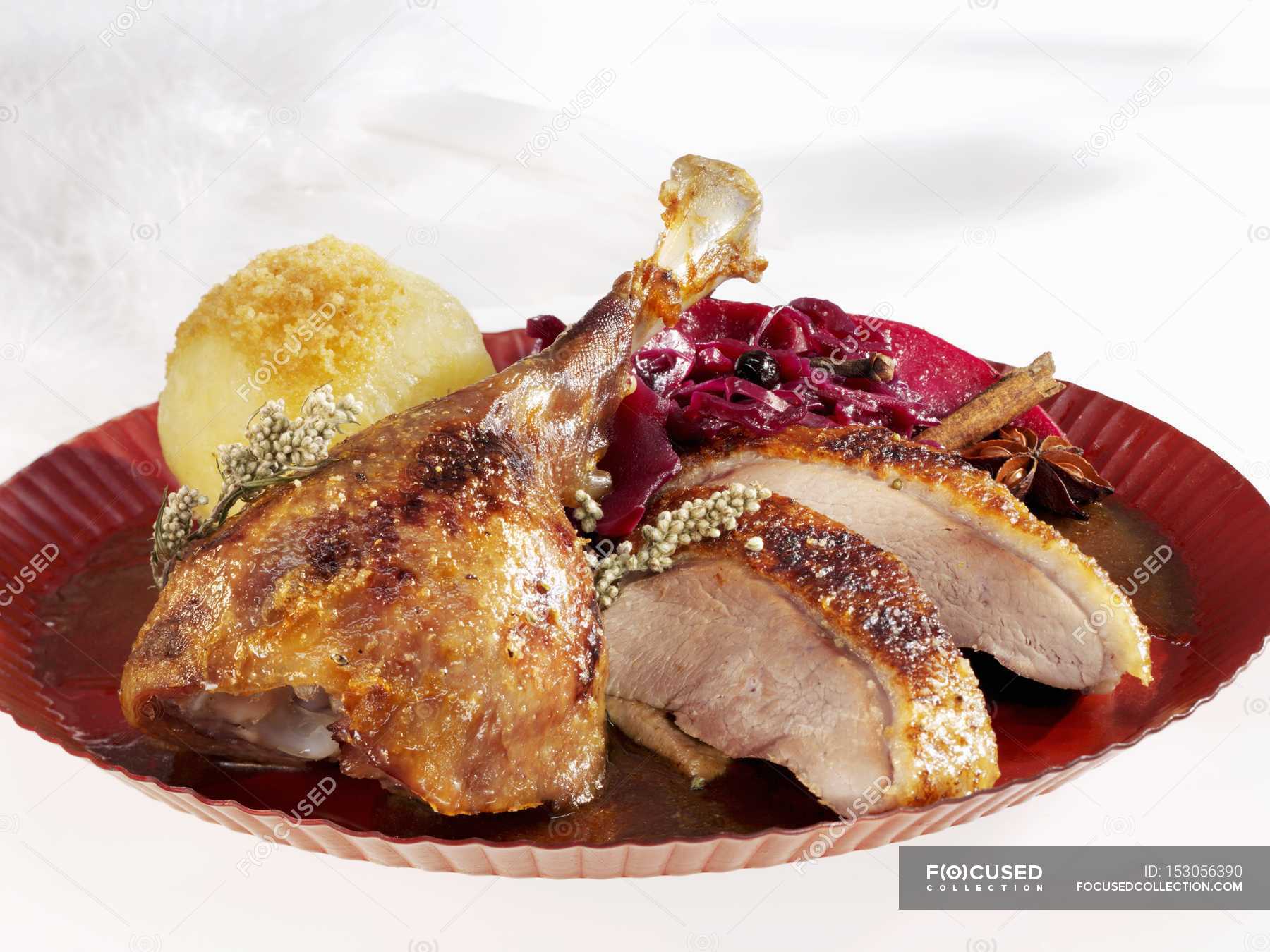 Roast Goose with Red Cabbage