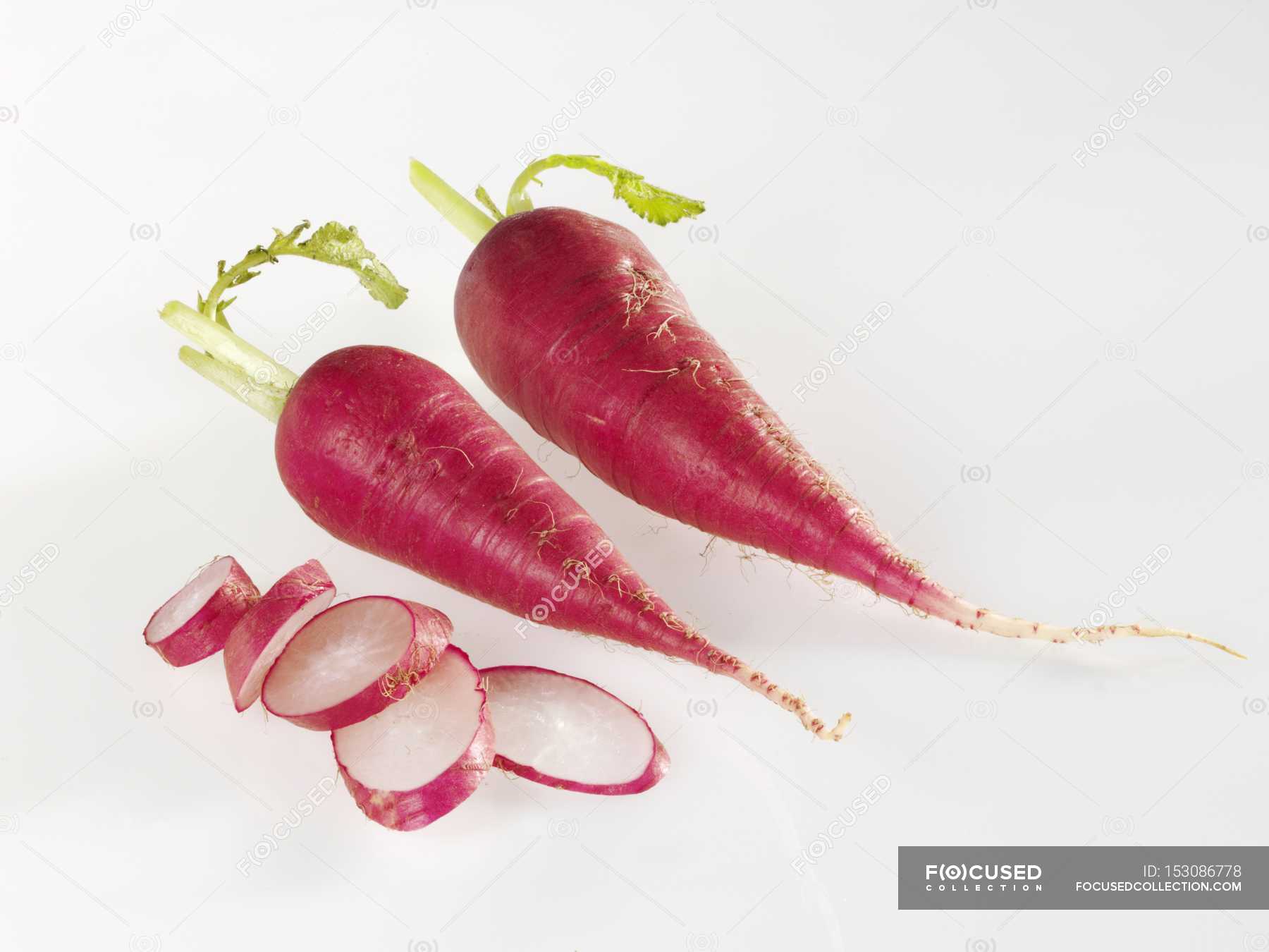 Red radishes with slices — sliced, healthy food - Stock Photo | #153086778