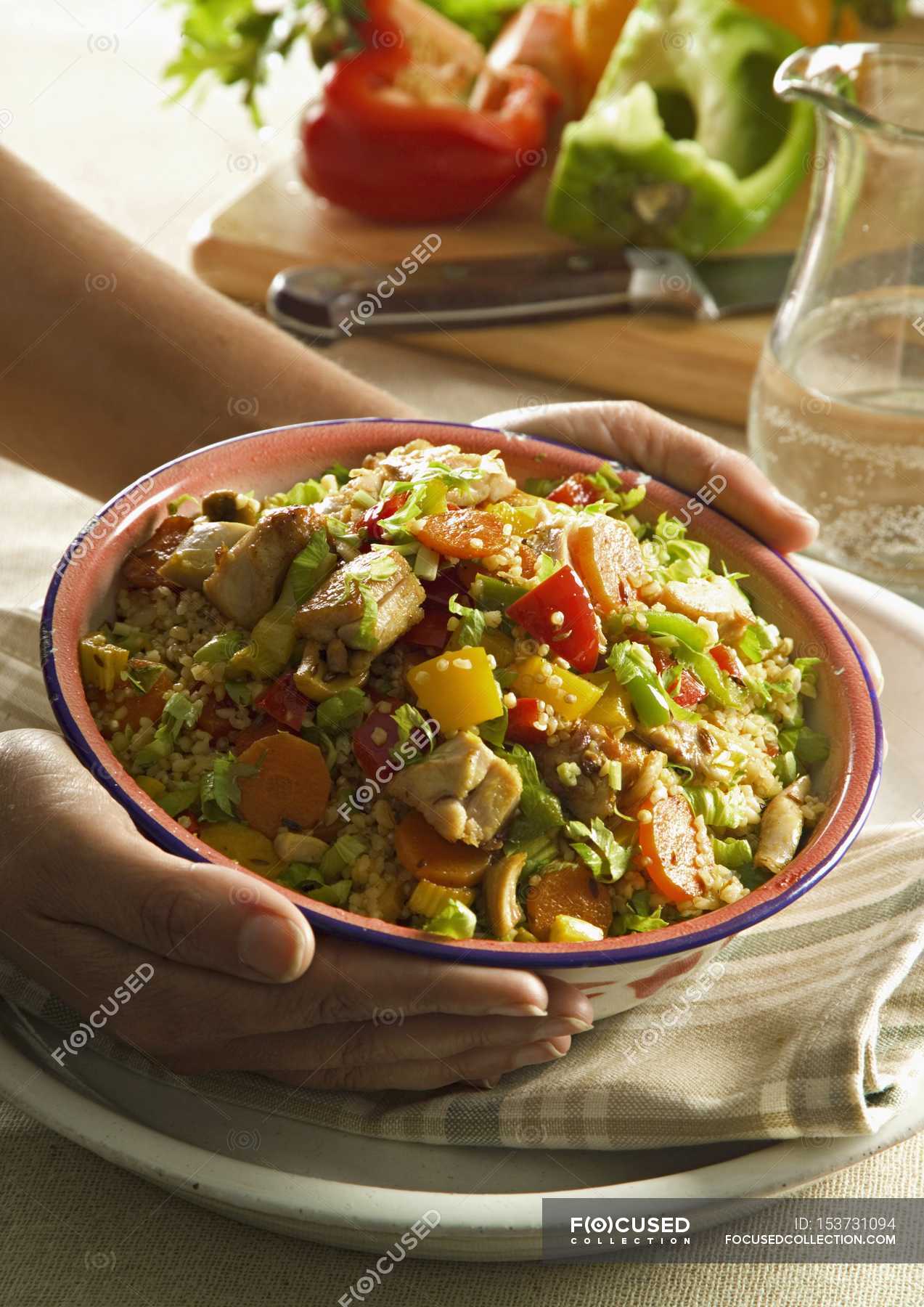 Couscous with chicken and vegetables — rural, plant Stock Photo