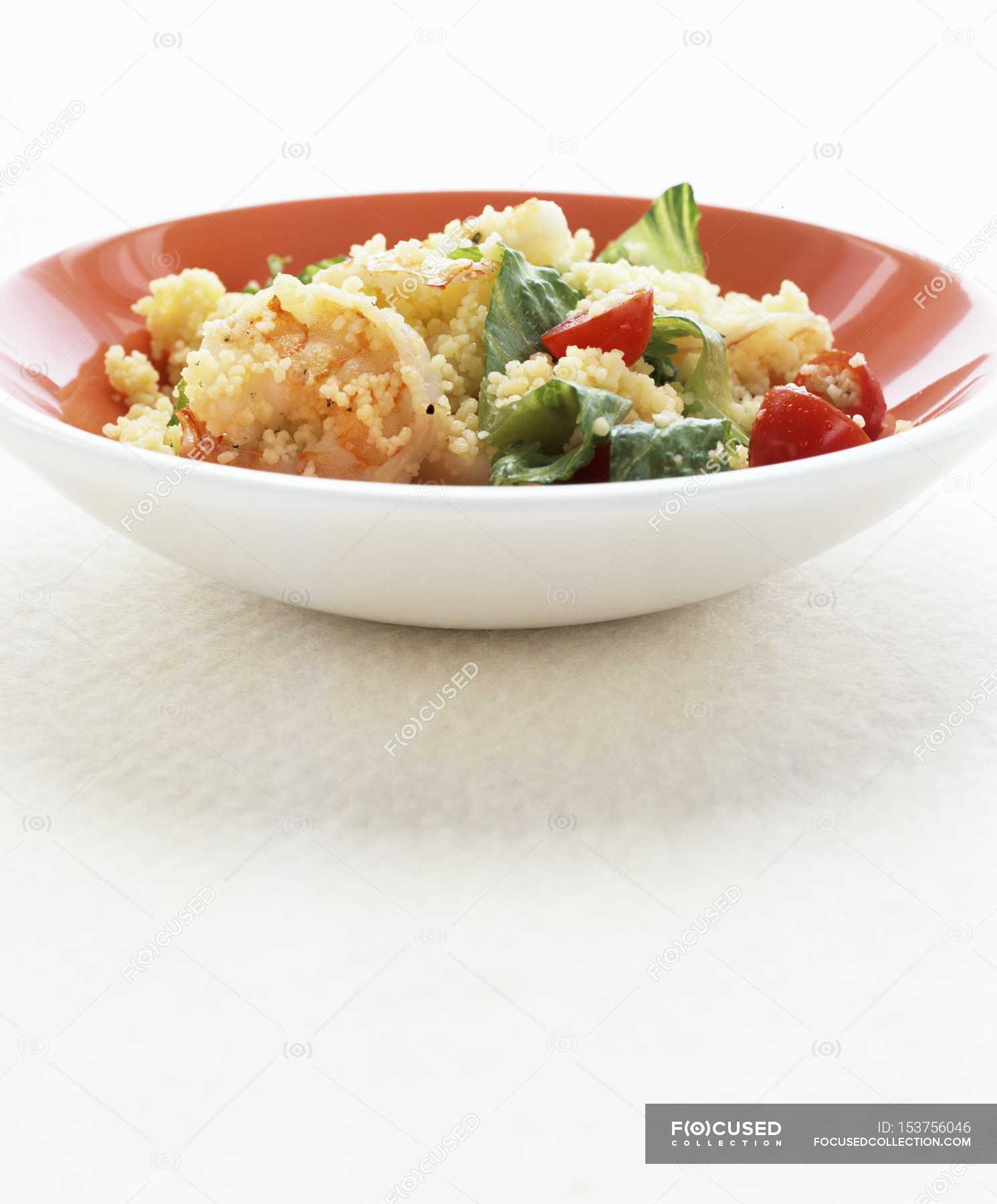Couscous salad with prawns — eating, energy Stock Photo 153756046
