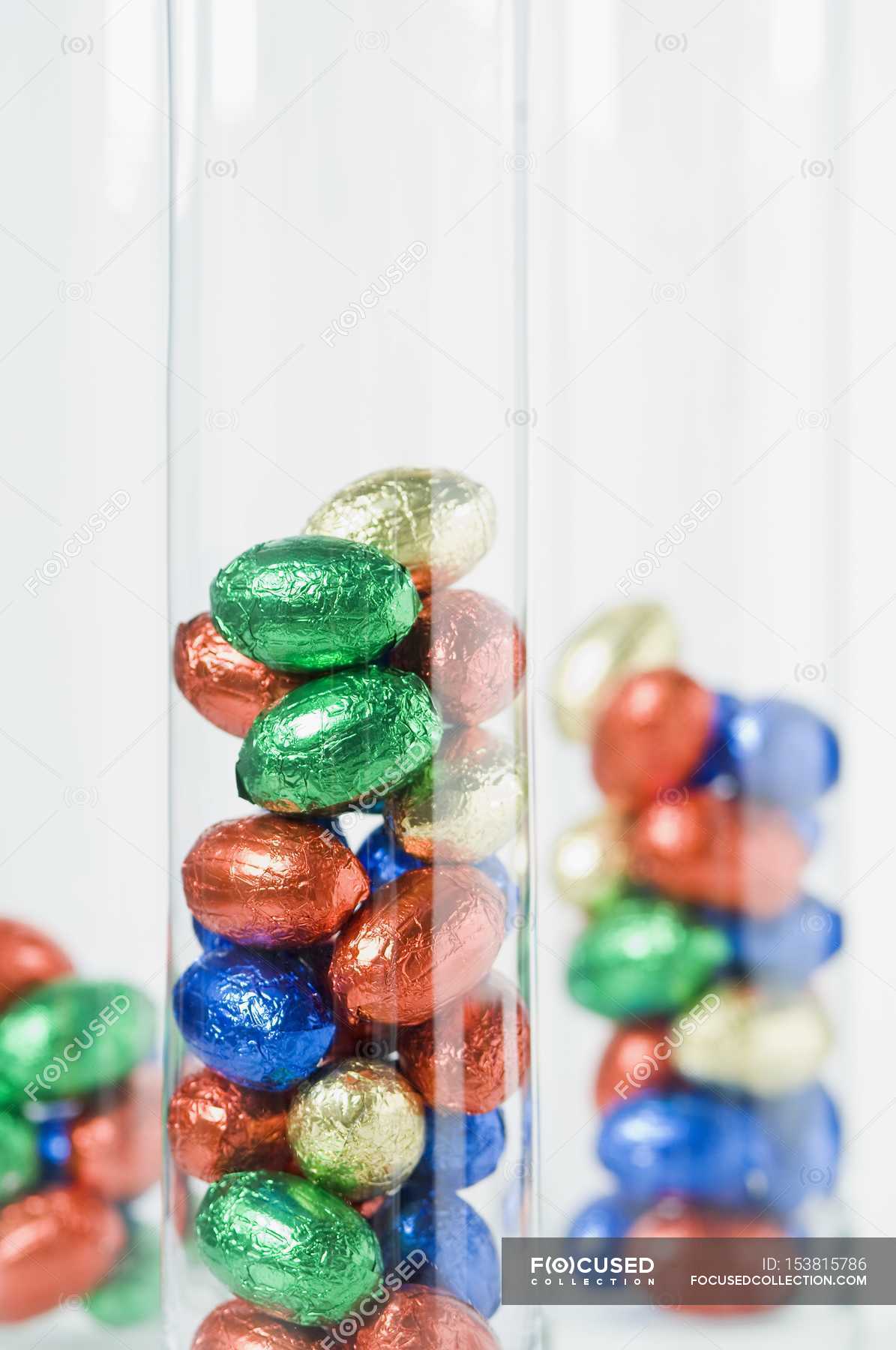 Colourful chocolate eggs — brown, dessert - Stock Photo | #153815786