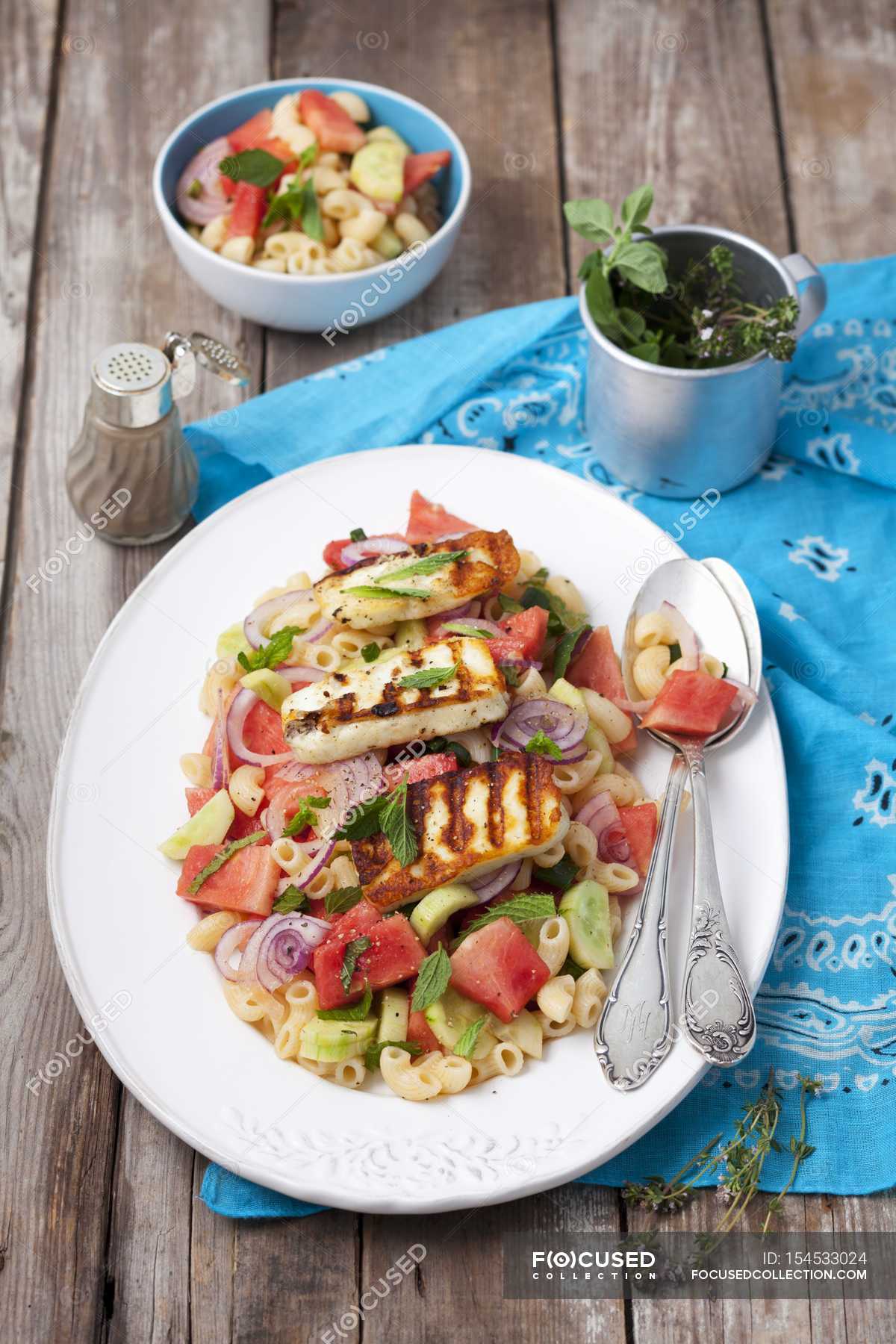 Chifferi pasta salad with watermelon — italian, nutrition - Stock Photo |  #154533024