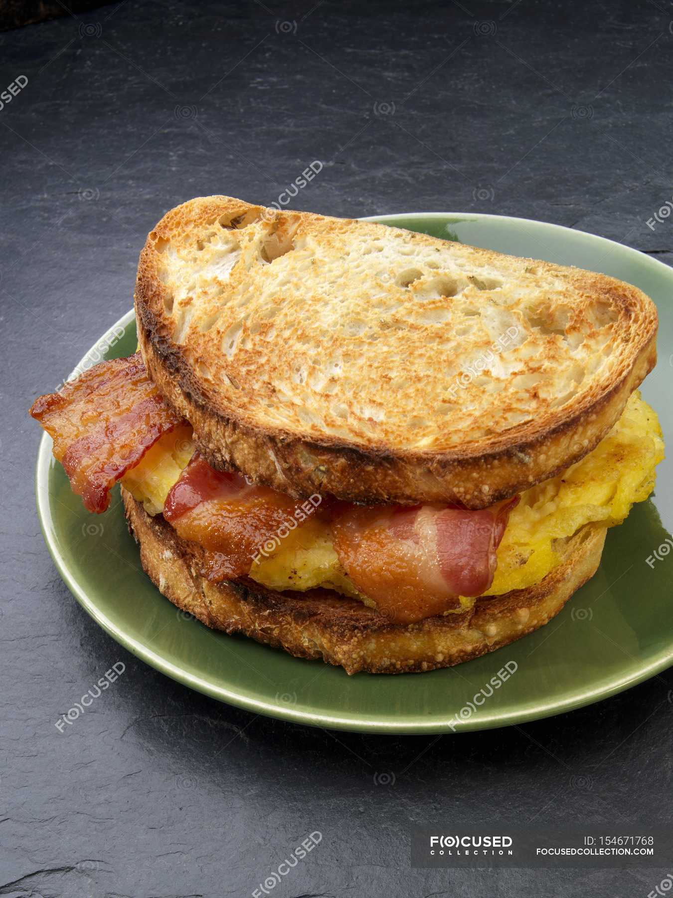 Scrambled Egg Sandwich Fast Cheap Stock Photo