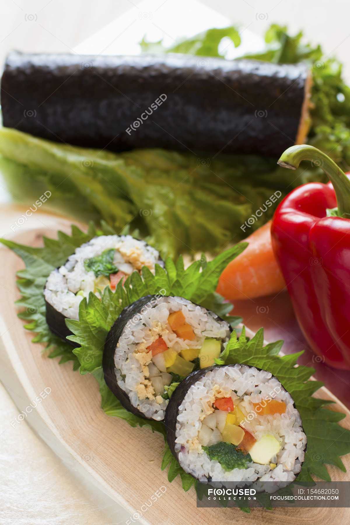 Ehomaki Sushi Rolls Oriental Ingredients Stock Photo