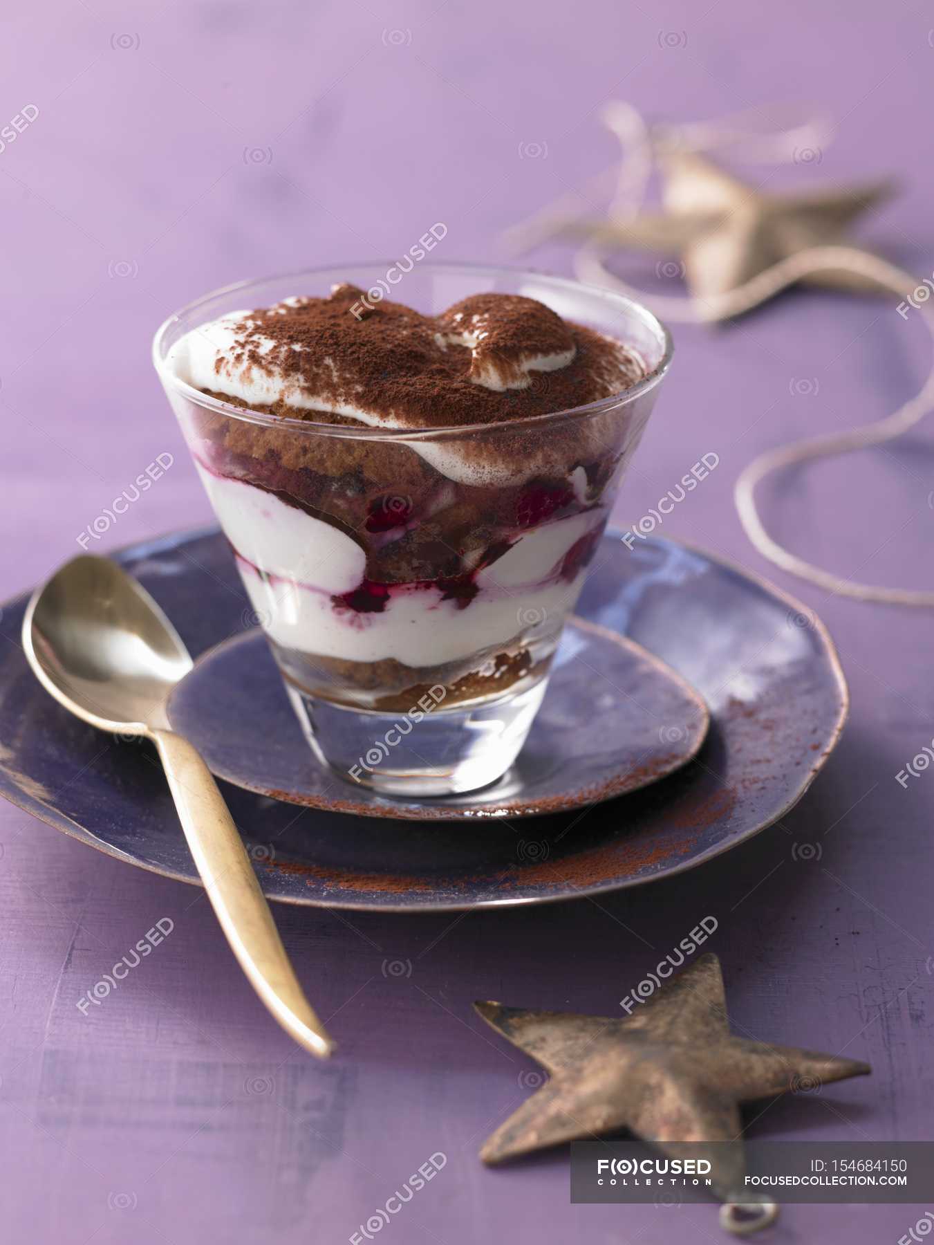 Christmas tiramisu in cup — portion, object - Stock Photo | #154684150