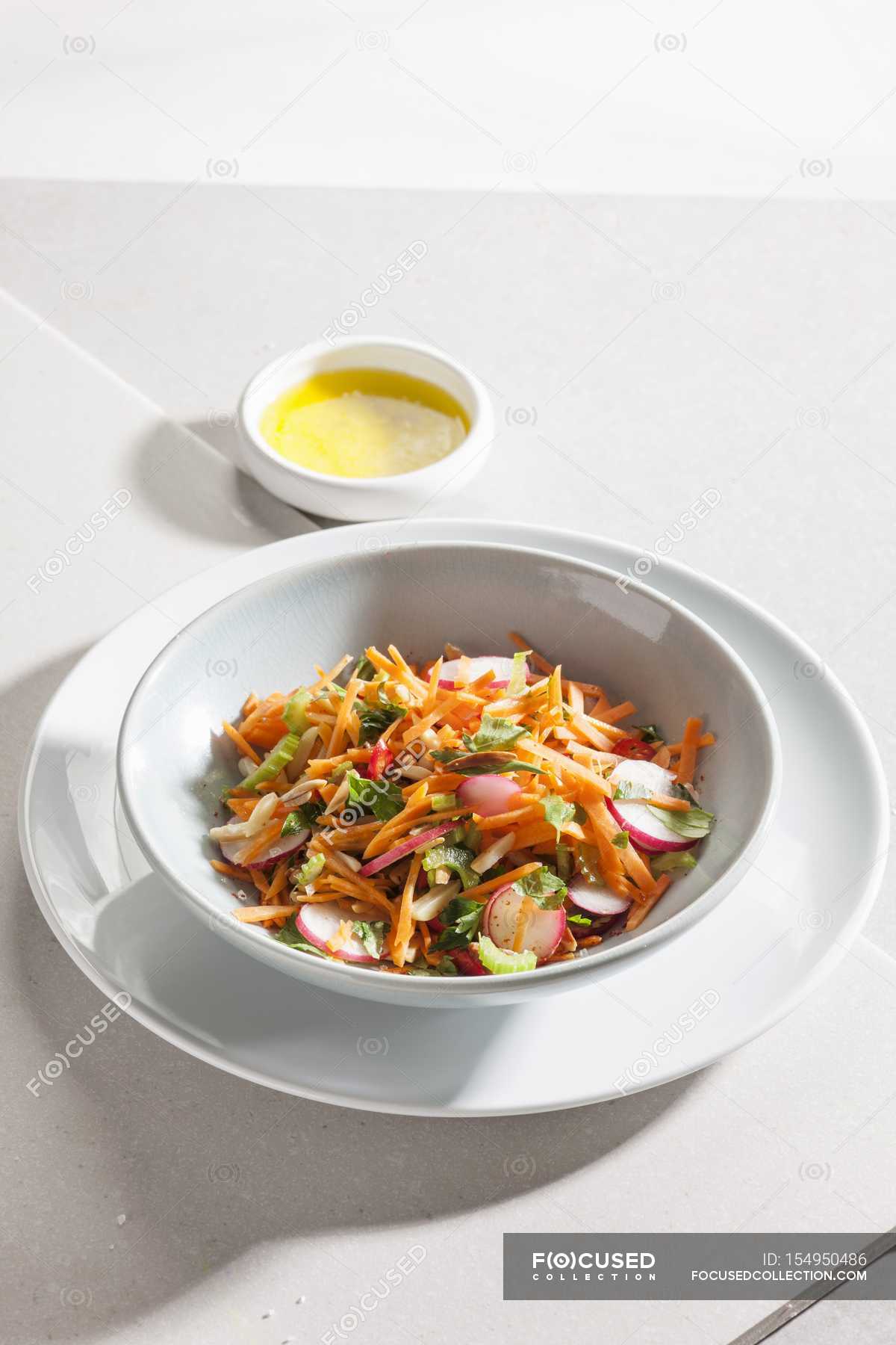 Carrot and celery salad with sauce — natural, taste Stock Photo