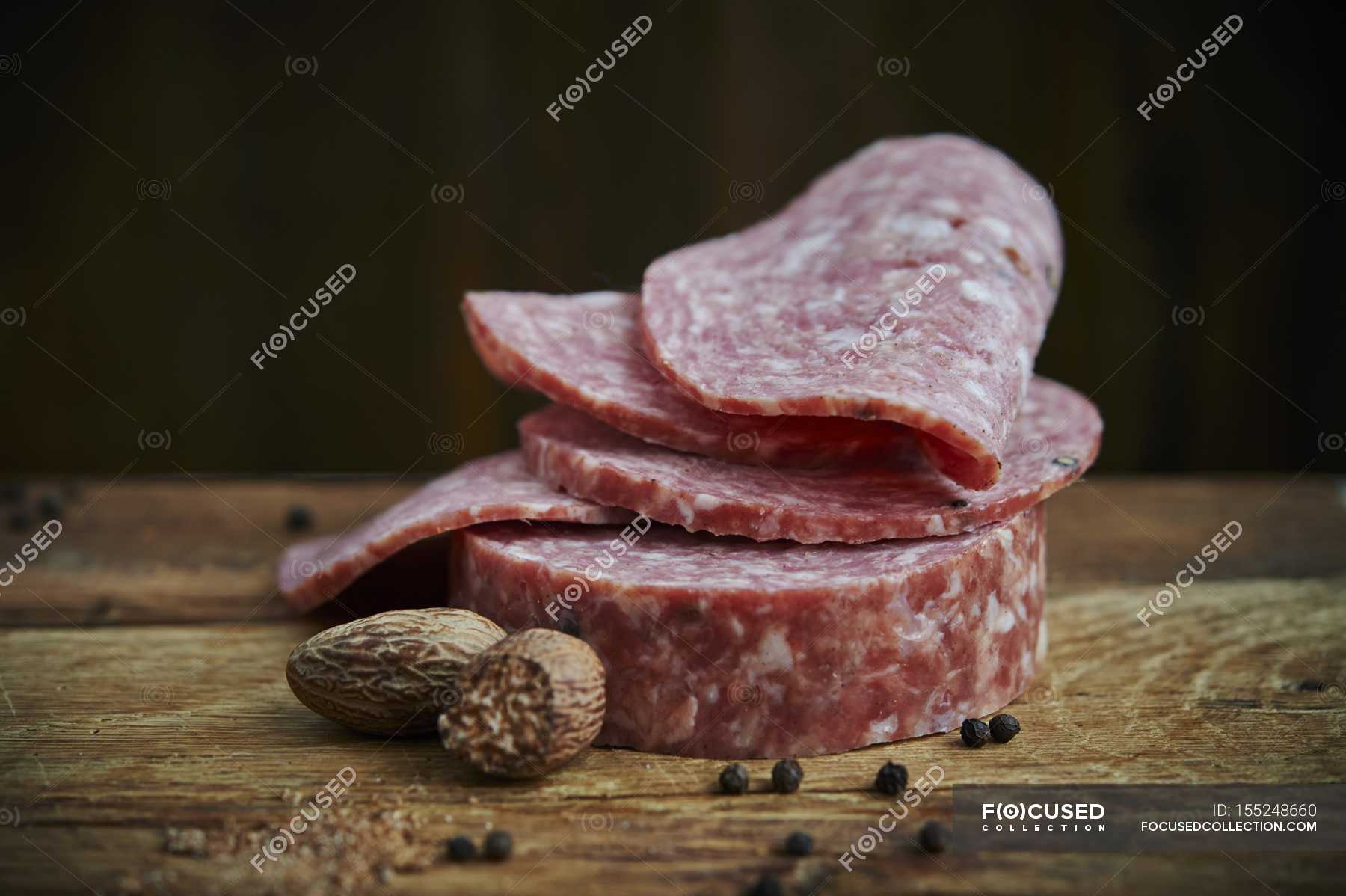 Cotto Salami with garlic — seasoned, serving Stock Photo 155248660