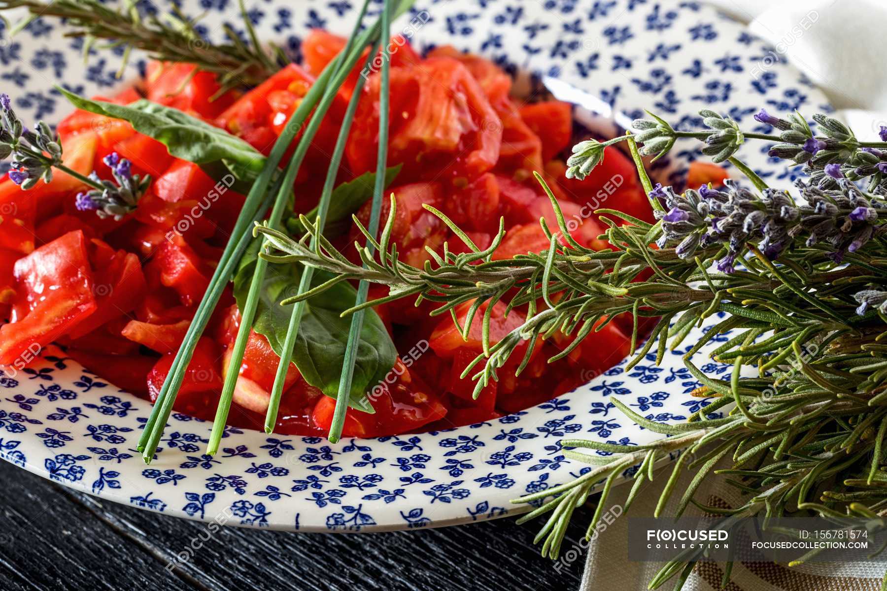 fish-and-chips-with-flower-salad-edible-flavor-stock-photo