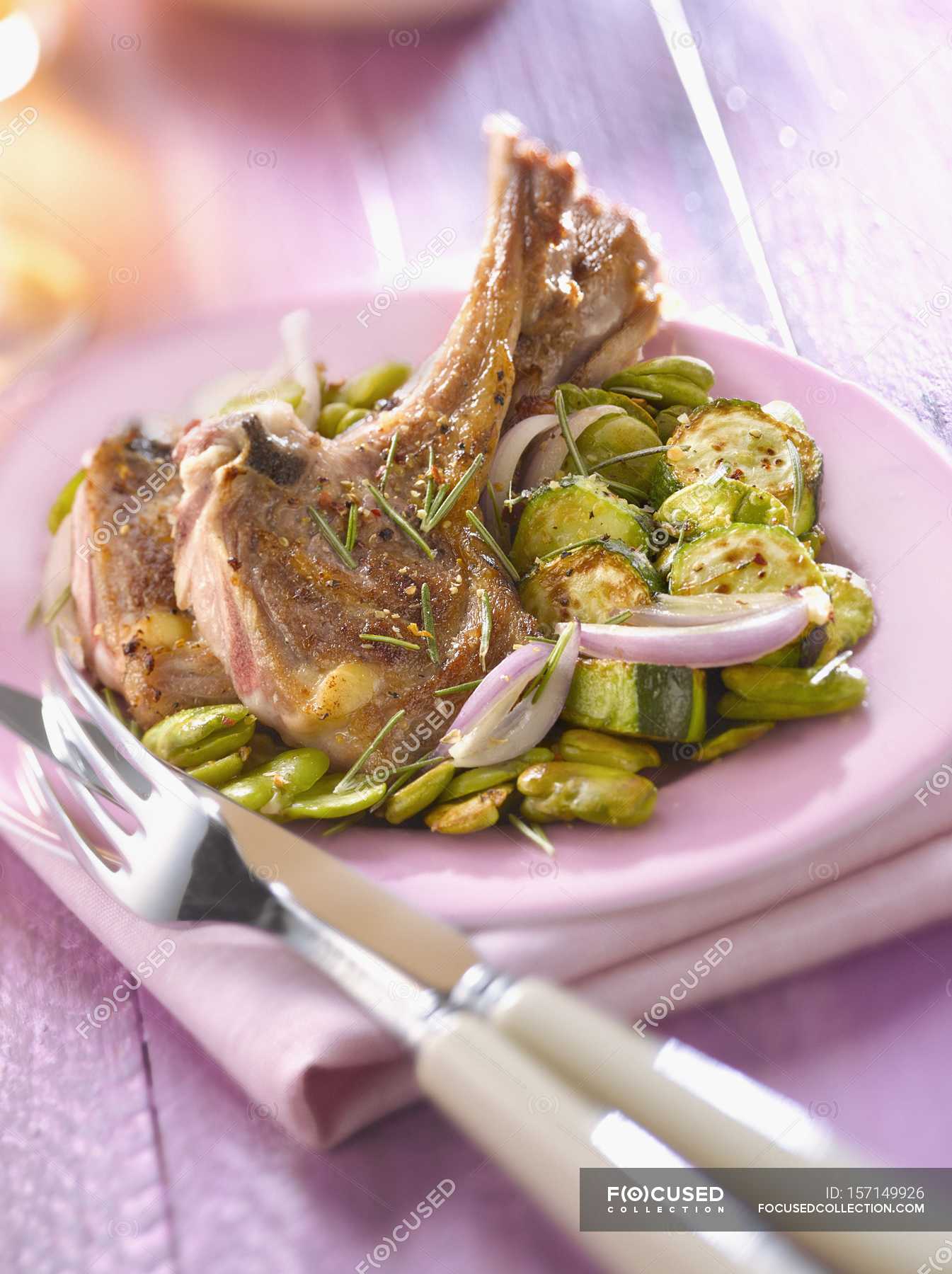 Lamb chops with rosemary — fried, tasty - Stock Photo | #157149926