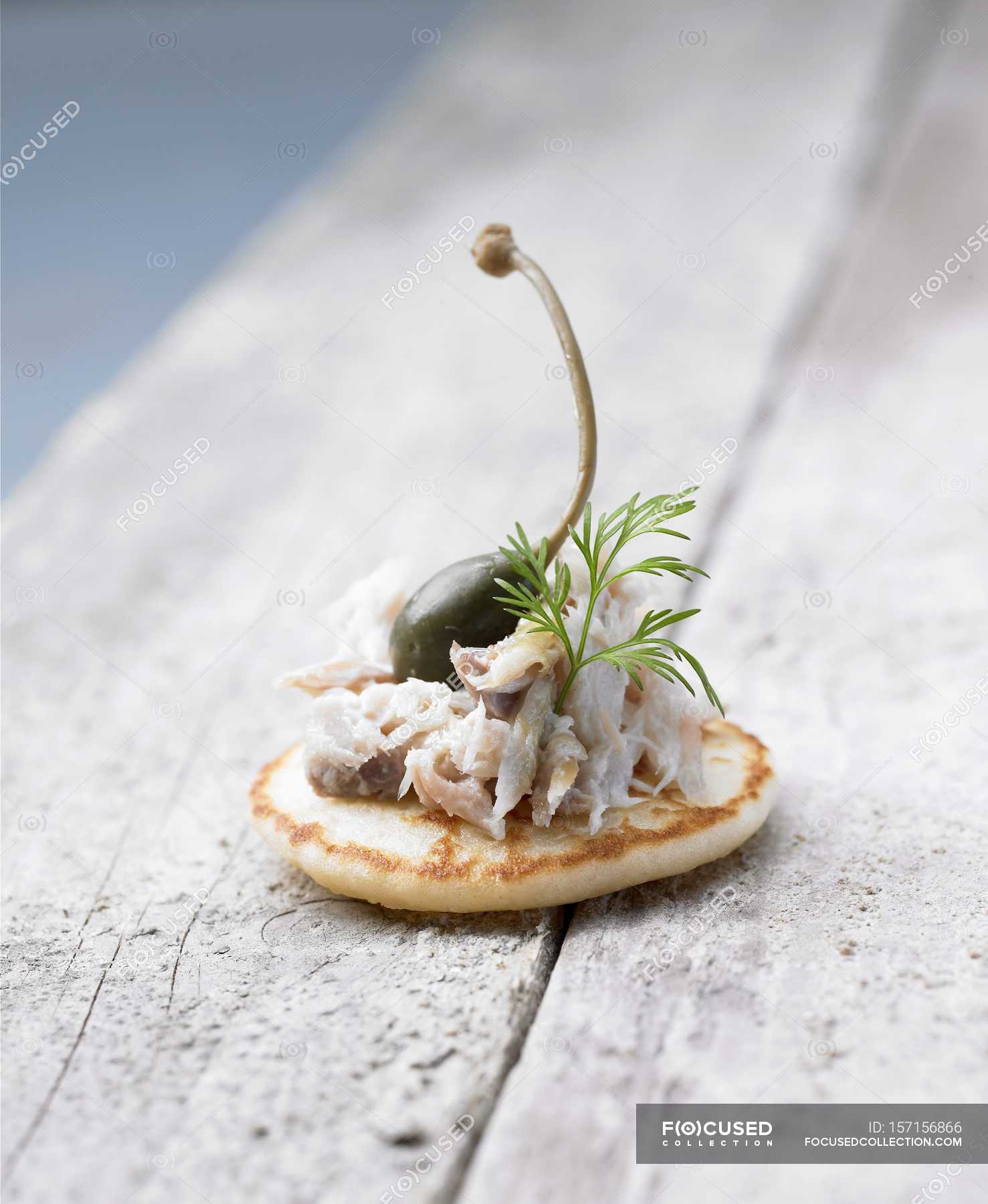 Potted mackerel and capers — cholesterol, nutrition Stock Photo