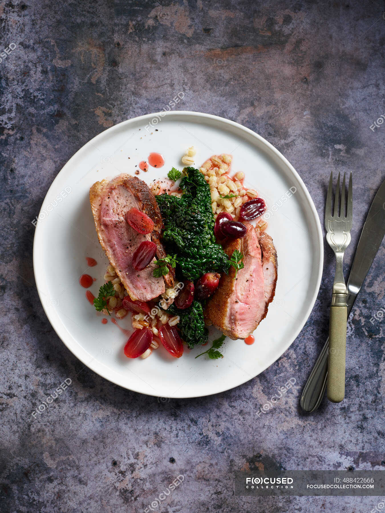 Pan fried duck breast — food, cooked - Stock Photo | #488422666