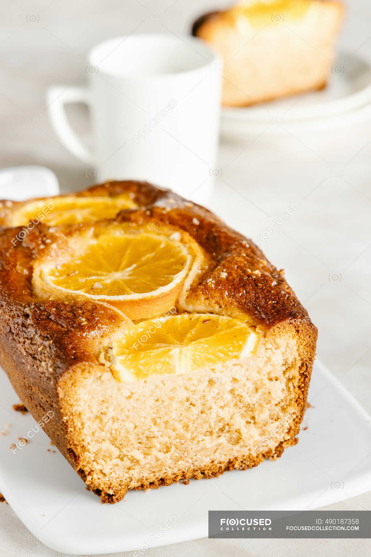 Orange and peanut butter loaf cake — food, mealtime Stock Photo