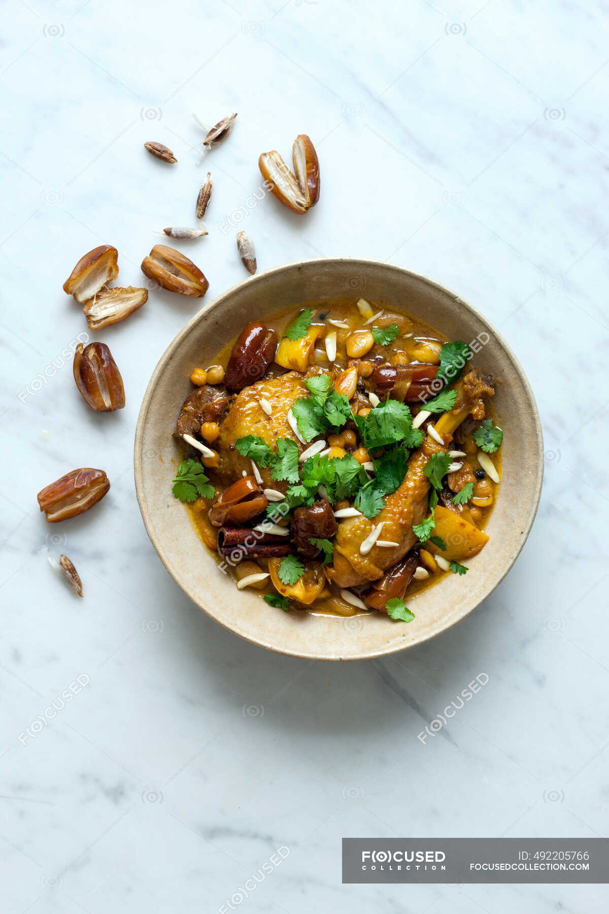 Chicken and date tagine — holiday kitchen, prepared Stock Photo