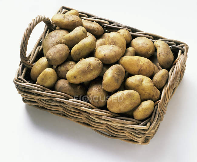 Basket filled with potatoes — Stock Photo