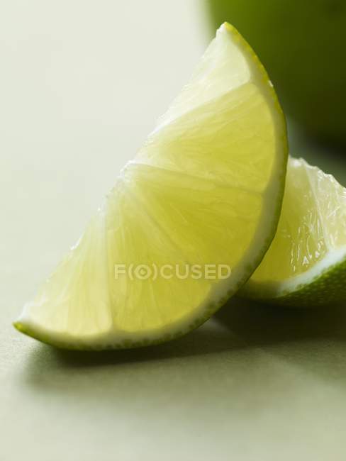 Two Lime Wedges — Stock Photo