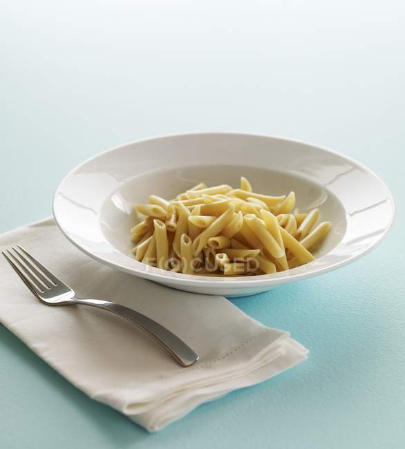 White Bowl of Penne Pasta — Stock Photo