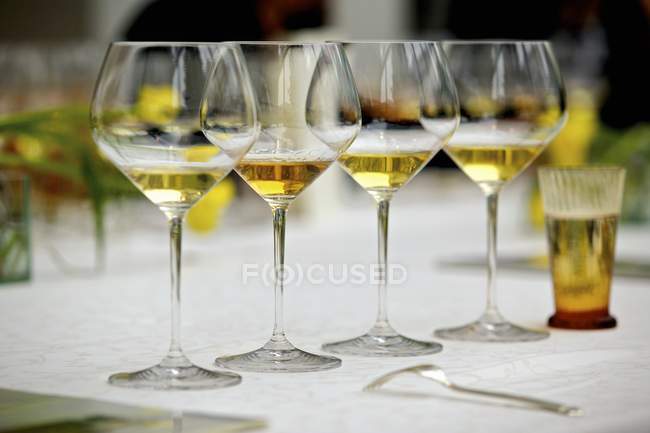 Wine glasses set for degustation — Stock Photo