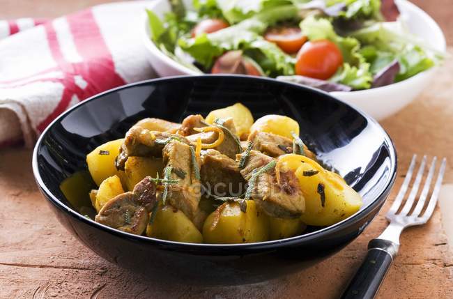 Pork ragout with potatoes — Stock Photo