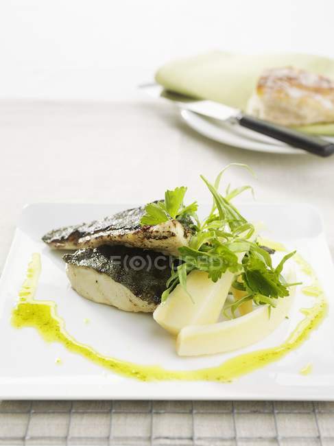 Bacalhau com queijo e coentro — Fotografia de Stock