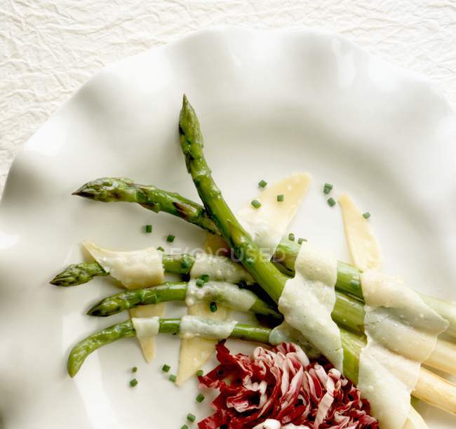 Asparagus Salad with Cheese — Stock Photo