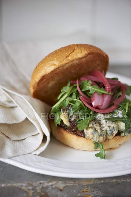 Hambúrguer de queijo azul — Fotografia de Stock