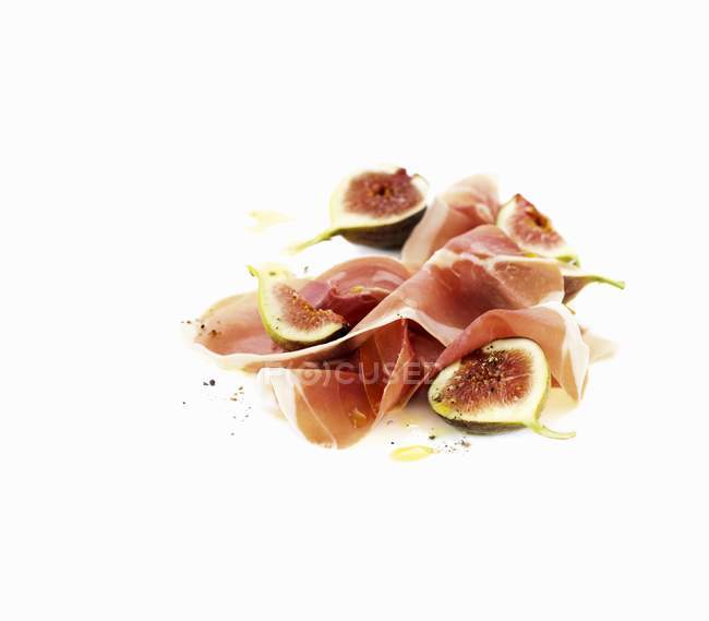 Parma ham and figs — Stock Photo