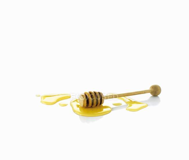 Miele con tuffatore di miele — Foto stock