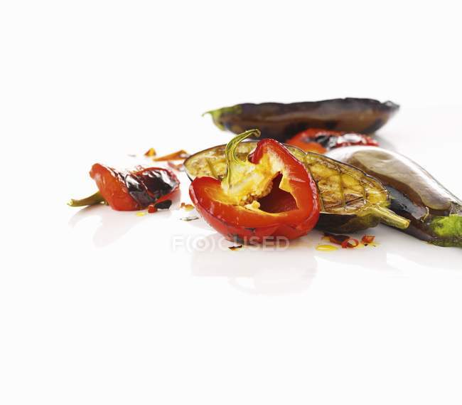 Roasted bell peppers and eggplants — Stock Photo