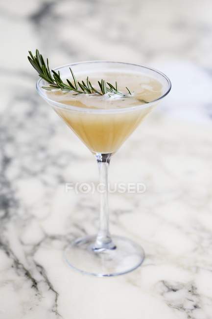 Pear Cocktail with Pine Sprig — Stock Photo