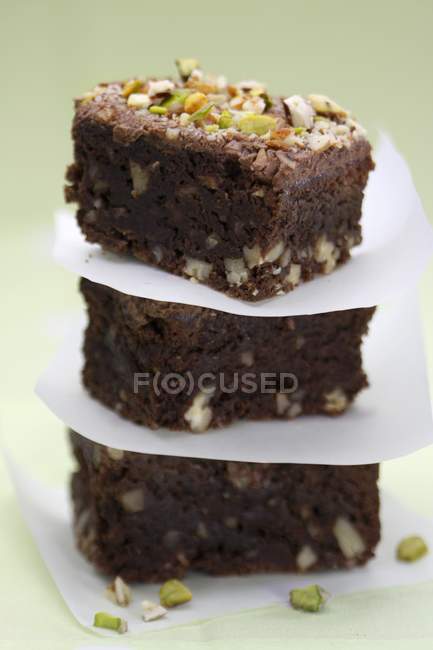 Fatto in casa Delicious Brownies cioccolato — Foto stock