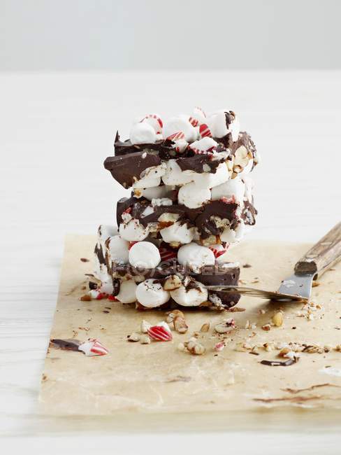 Produtos de confeitaria de chocolate e marshmallow — Fotografia de Stock