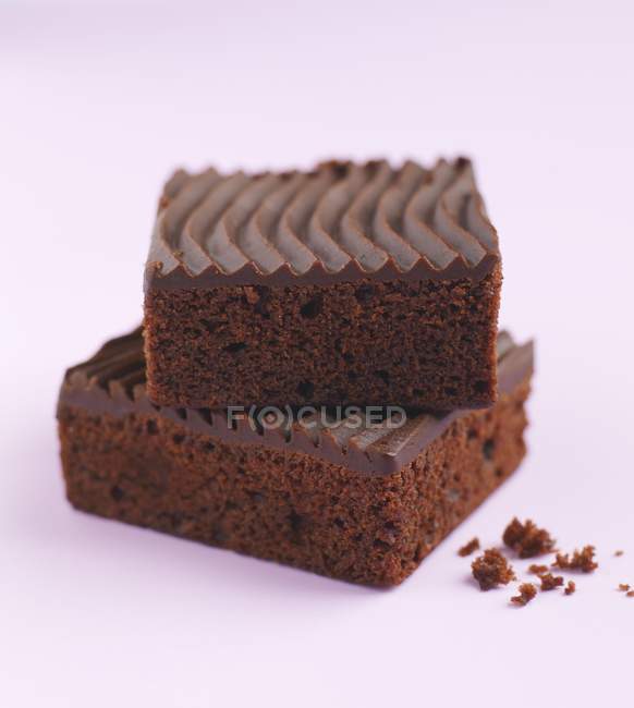 Hausgemachte leckere Schokoladenbrownies — Stockfoto