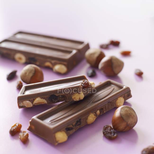 Fruit and nut chocolate — Stock Photo