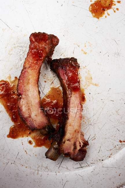 Costillas de cerdo barbacoa - foto de stock