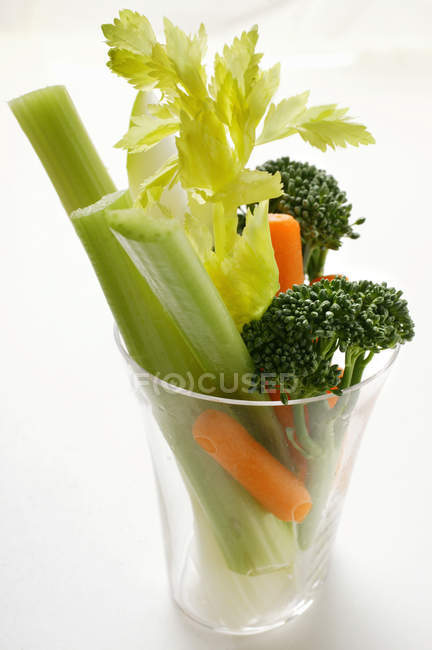 Celery with broccoli and carrots — Stock Photo