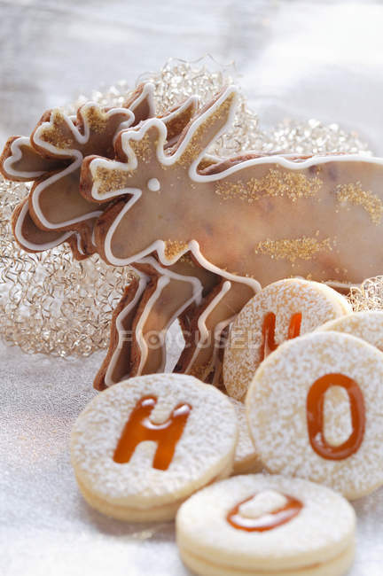 Chocolate elk biscuits — Stock Photo