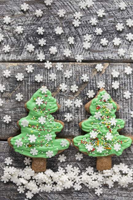 Biscuits au pain d'épice sapin de Noël — Photo de stock