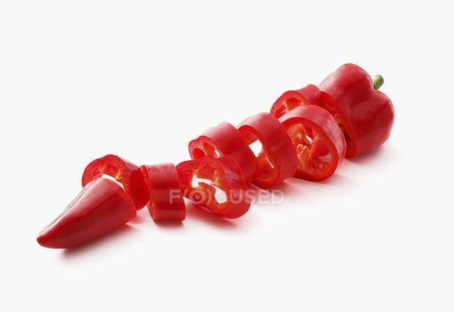 Sliced red paprika — Stock Photo