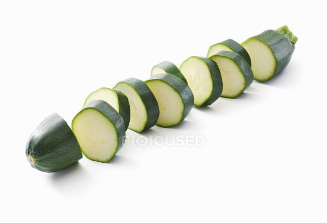 Green sliced courgette — Stock Photo