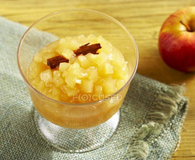 Apple compote with cinnamon — Stock Photo