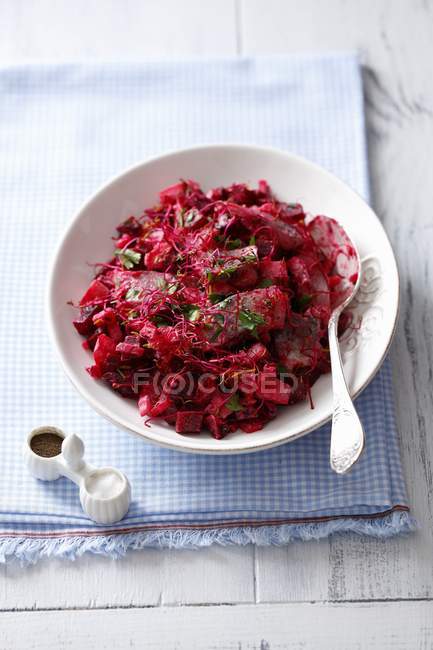 Herring with beetroot and potatoes — Stock Photo