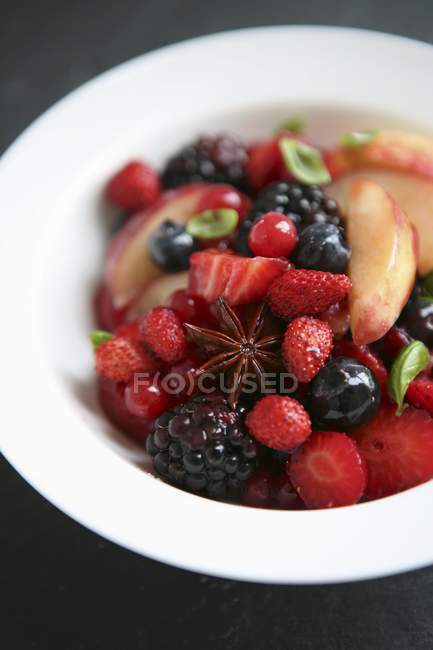 Summer fruit salad — Stock Photo